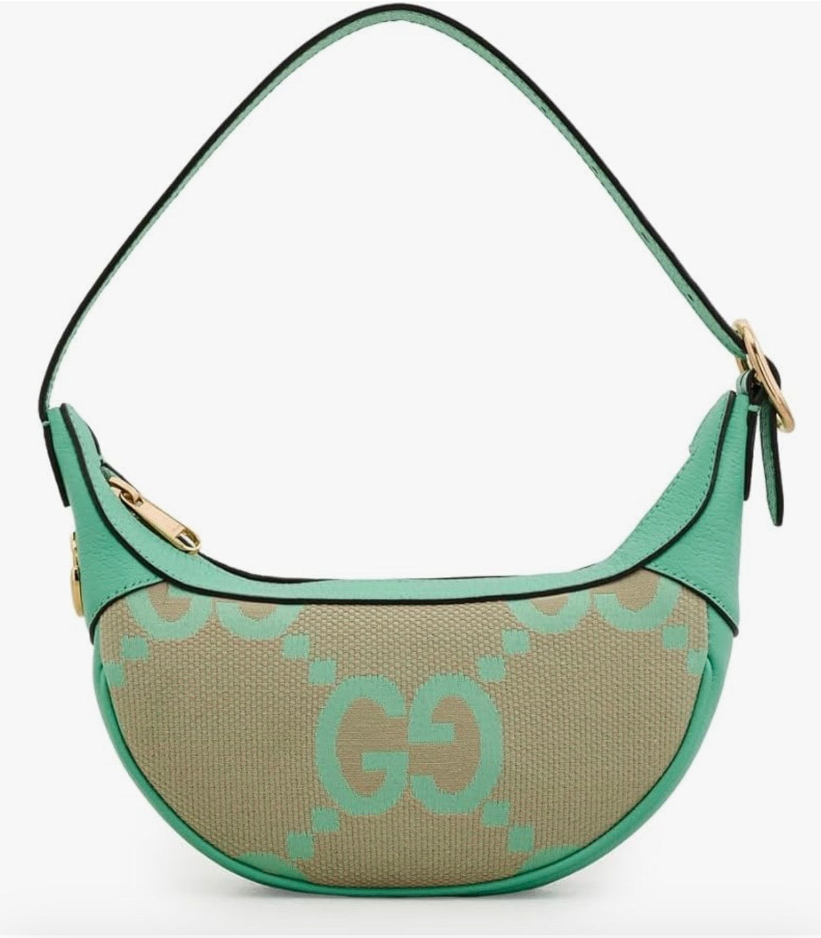 Gucci Green Canvas Jumbo Ophidia Mini Bag