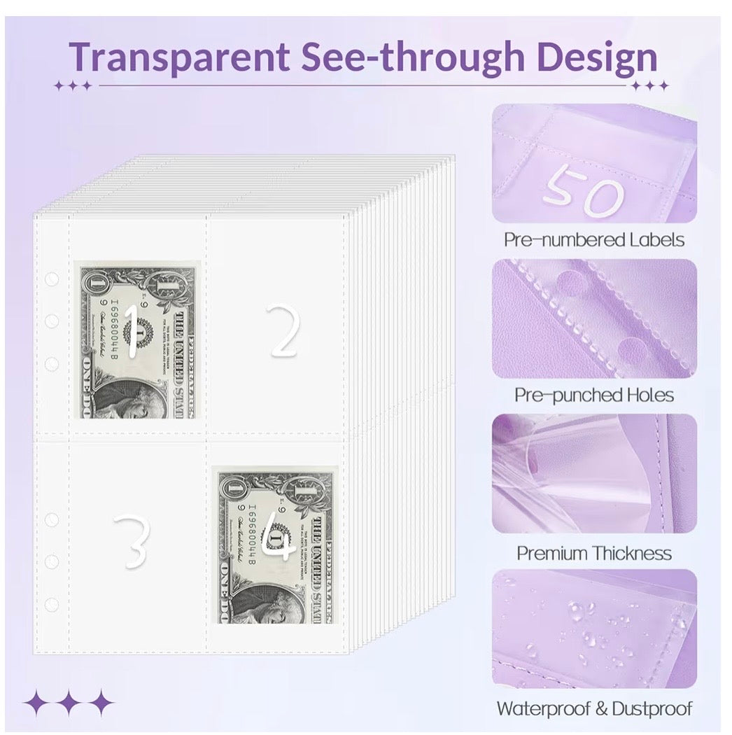 100 Envelopes Money Saving Challenge, Savings Challenges Book with Envelopes & Challenge Tracker, Motivational Process to Save $5050, Money Saving Binder 100 Pocket Pre-Numbered, Birthday Gifts