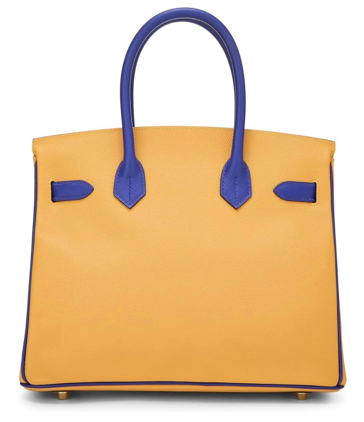 Hermes Blue Electric Juane d’Or Epsom Horseshoe Birkin 30