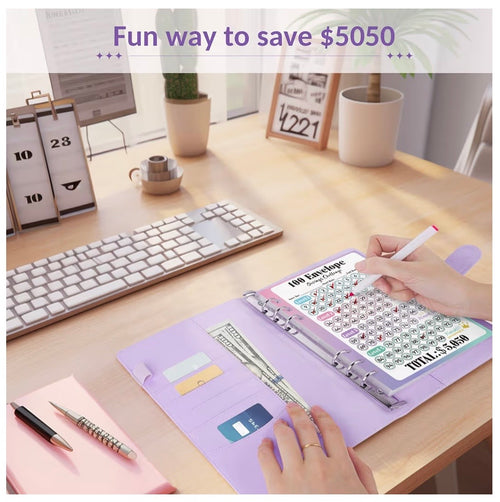 100 Envelopes Money Saving Challenge, Savings Challenges Book with Envelopes & Challenge Tracker, Motivational Process to Save $5050, Money Saving Binder 100 Pocket Pre-Numbered, Birthday Gifts