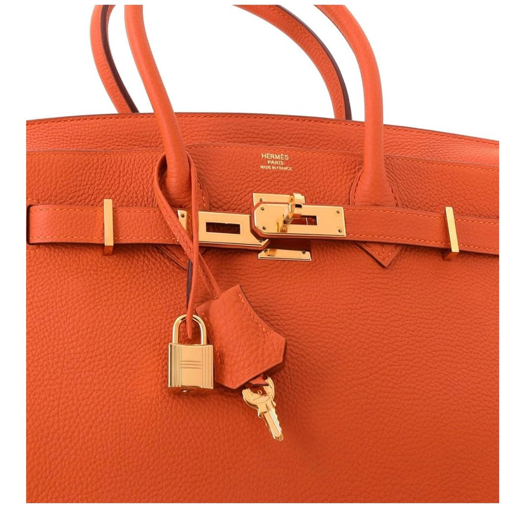 Birkin Handbag Orange Togo with Gold Hardware 30, Orange