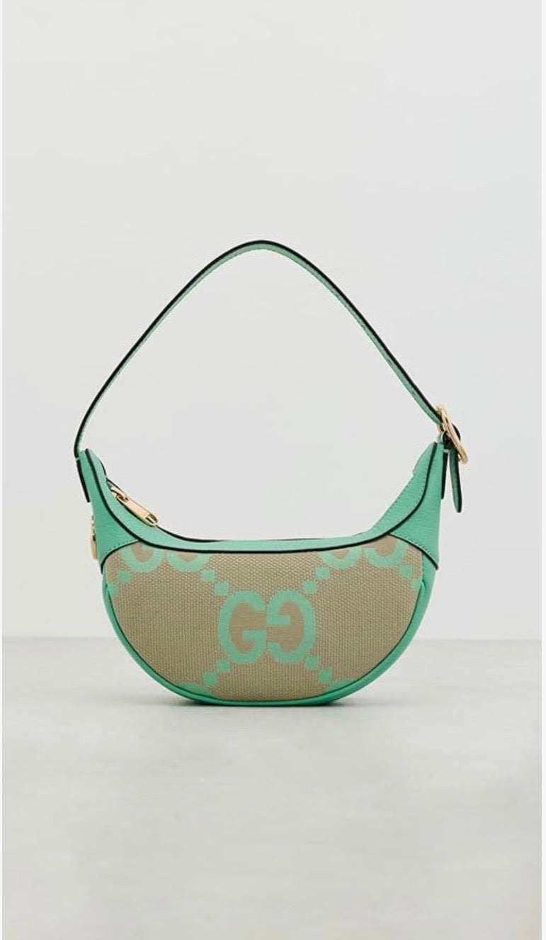 Gucci Green Canvas Jumbo Ophidia Mini Bag
