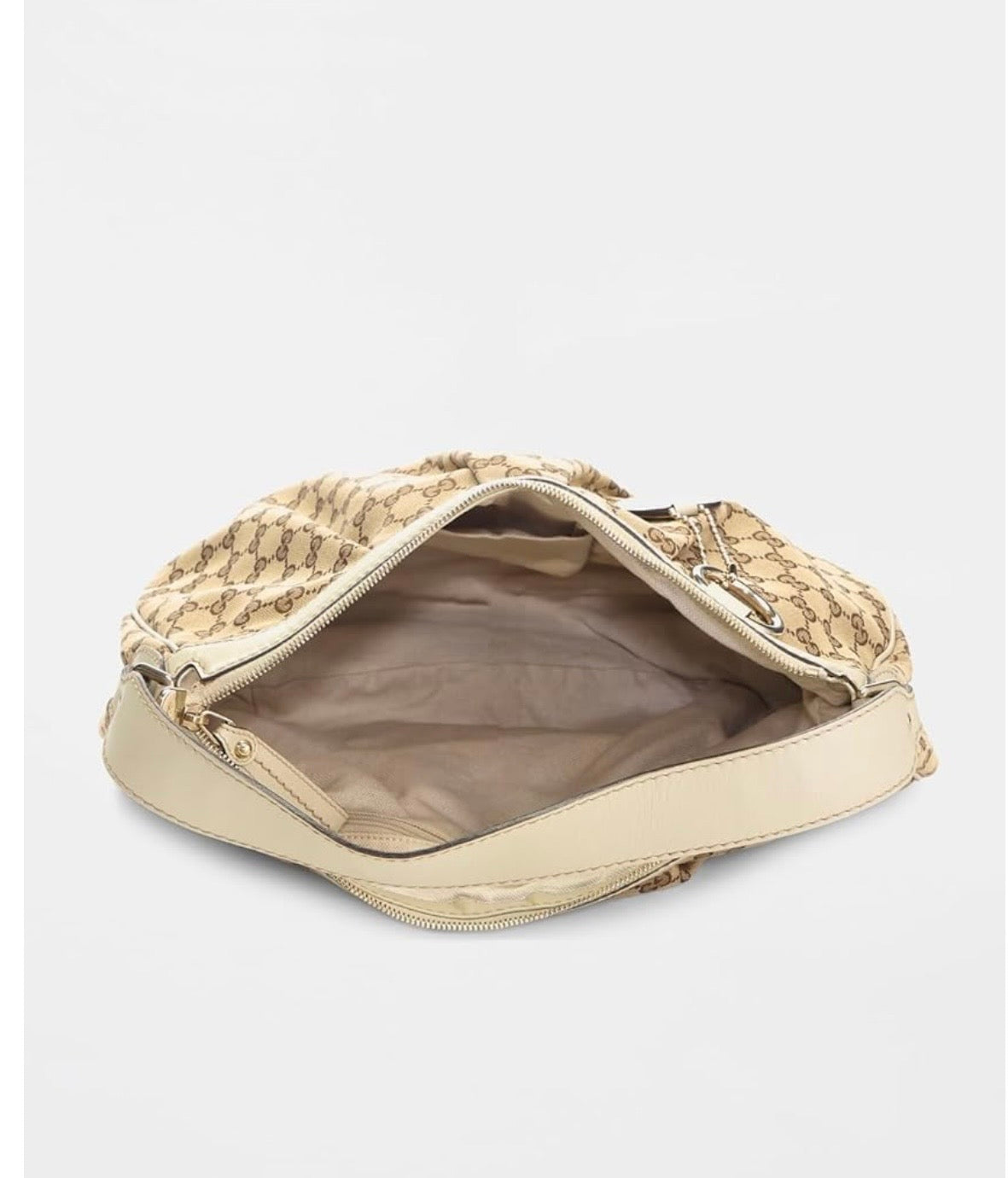 Gucci White Canvas Sukey Hobo Bag