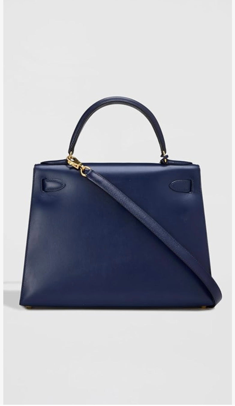 Hermes Blue Box Kelly 28 Satchel