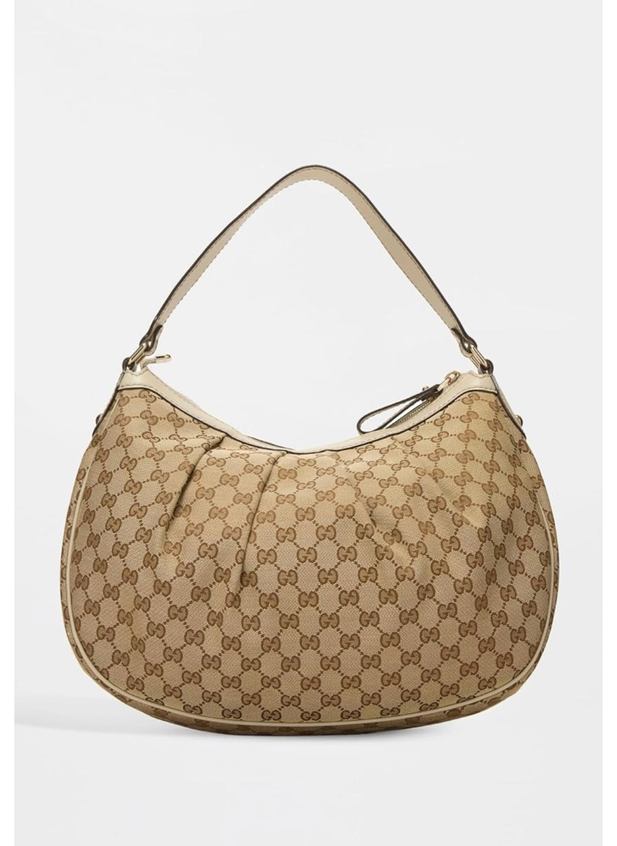 Gucci White Canvas Sukey Hobo Bag