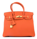 Birkin Handbag Orange Togo with Gold Hardware 30, Orange
