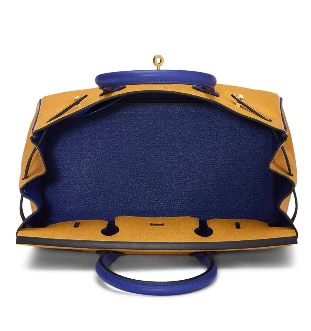 Hermes Blue Electric Juane d’Or Epsom Horseshoe Birkin 30