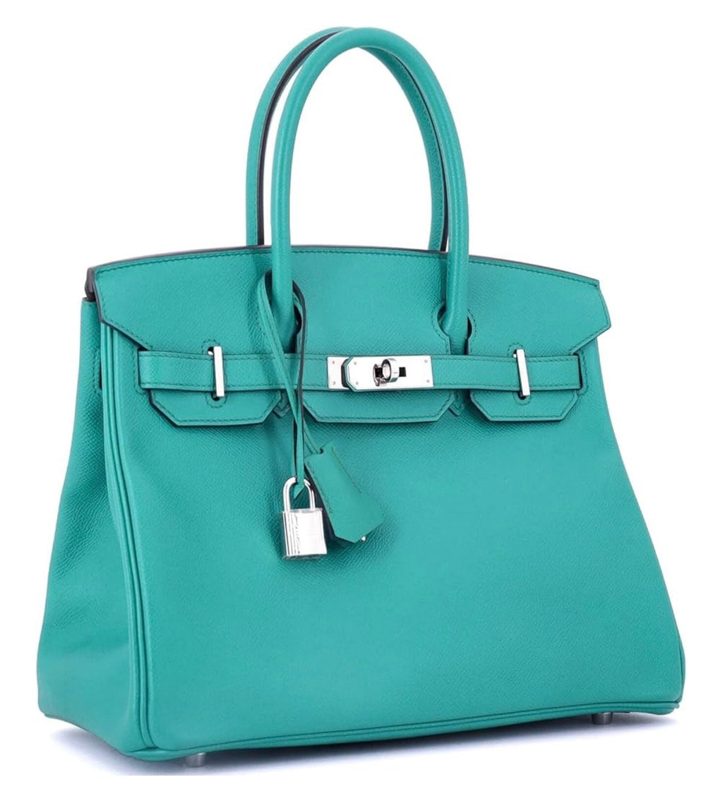 Hermes Birkin Blue Epsom With Palladium Hardware 30