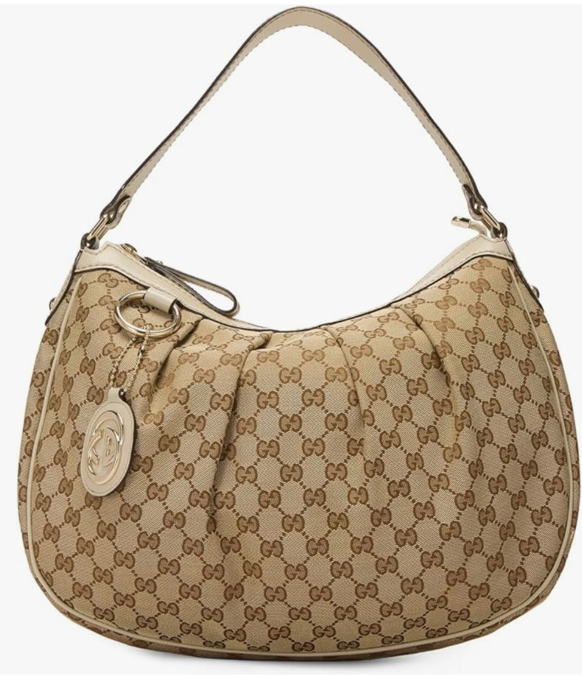 Gucci White Canvas Sukey Hobo Bag